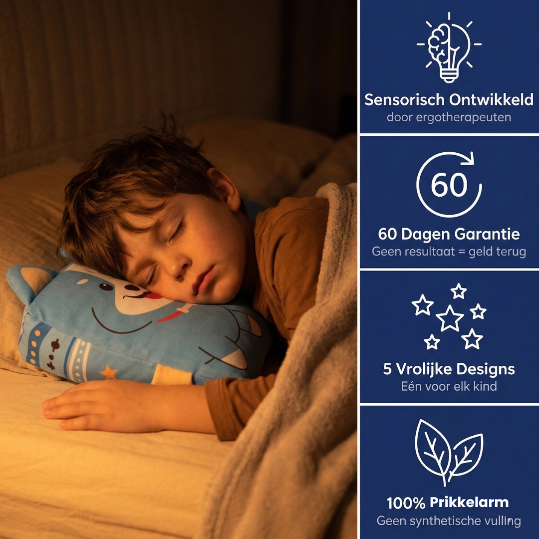 ZINIQ™ CalmNest Pillow - Voor kinderen die hun hoofd niet uit kunnen zetten.