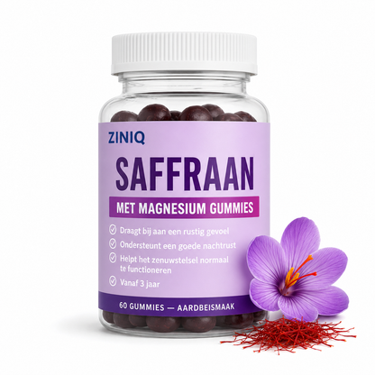 ZINIQ Saffraan & magnesium gummies | voor de overgang van school naar thuis | meer rust, minder ontploffingen.